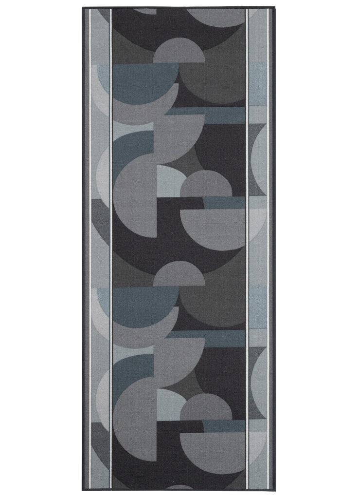 Passatoia Antiscivolo Grigio Blu Semicerchi