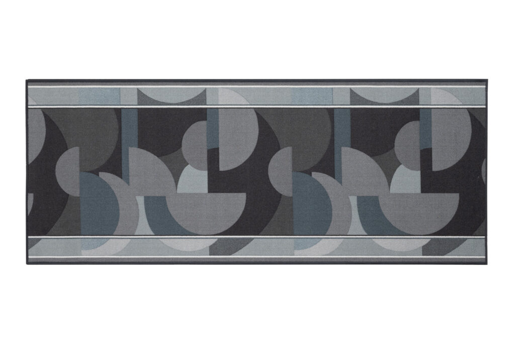 Passatoia Antiscivolo Grigio Blu Semicerchi