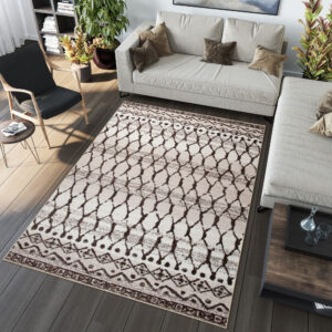 Tappeto Sari Moderno Marrone Beige Geometrico Rete