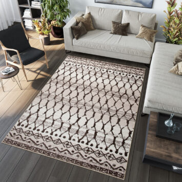 Tappeto Sari Moderno Marrone Beige Geometrico Rete