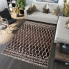 Tappeto Sari Moderno Marrone Ecrù Geometrico Rete