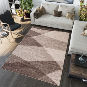 Tappeto Sari Moderno Marrone Beige Scuro Astratto Ombre