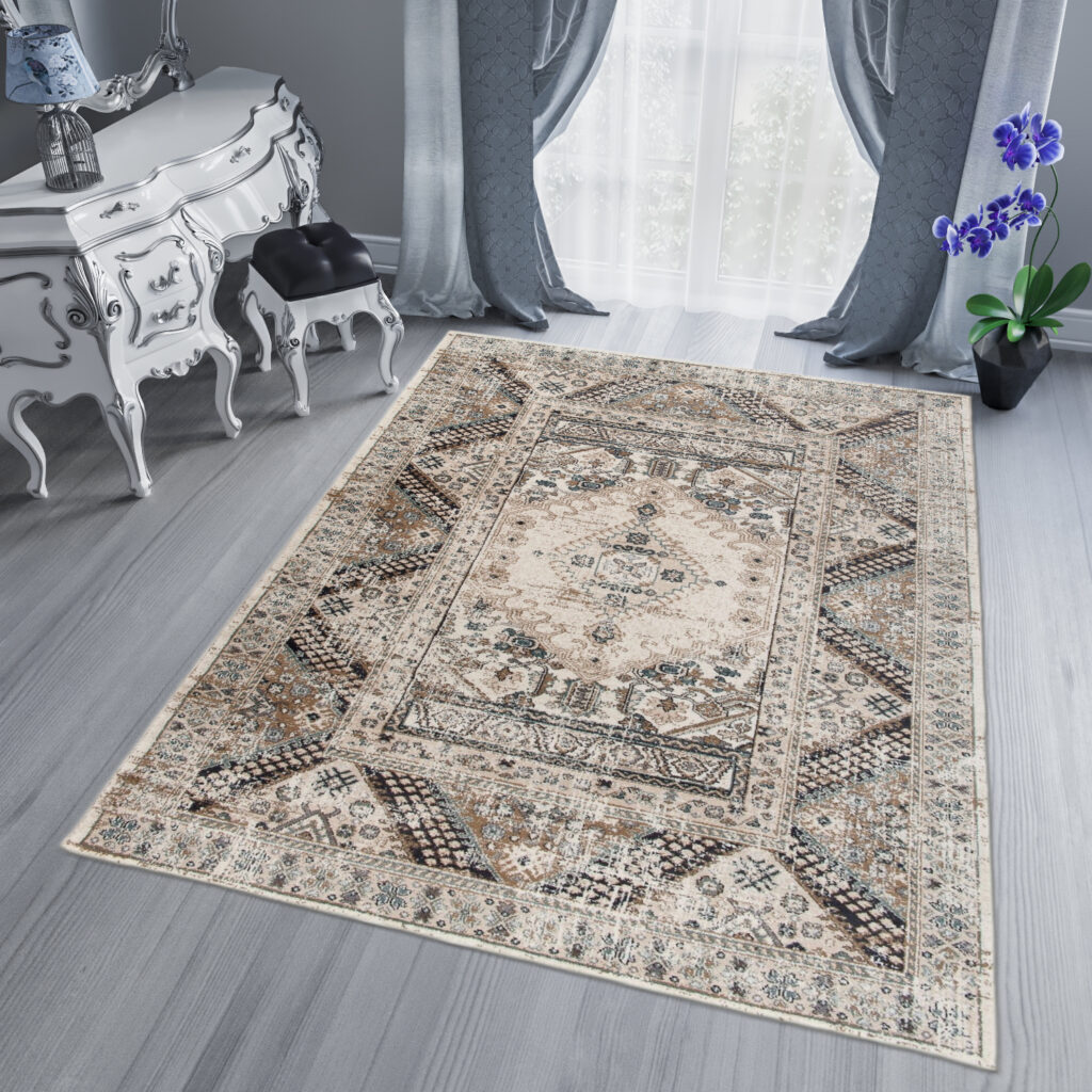 Tappeto Dubai Orientale Salotto Grigio Chiaro Tradizionale