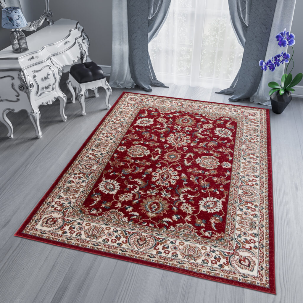 Tappeto Dubai Orientale Rosso Crema Classico Tradizionale