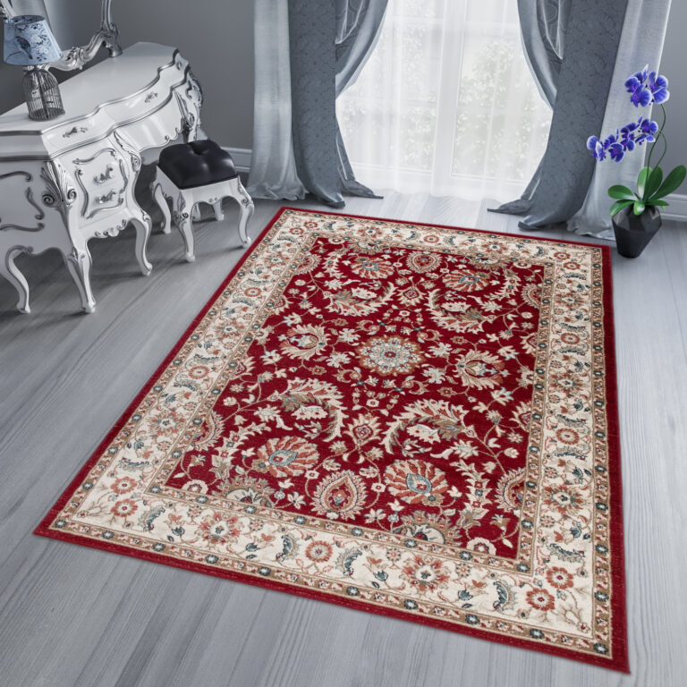 Tappeto Dubai Salotto Orientale Rosso Beige Crema Classico