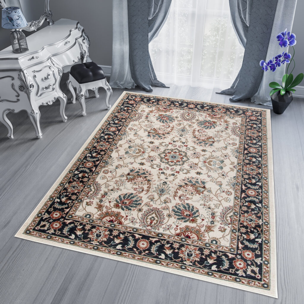 Tappeto Dubai Orientale Crema Tradizionale Fiori