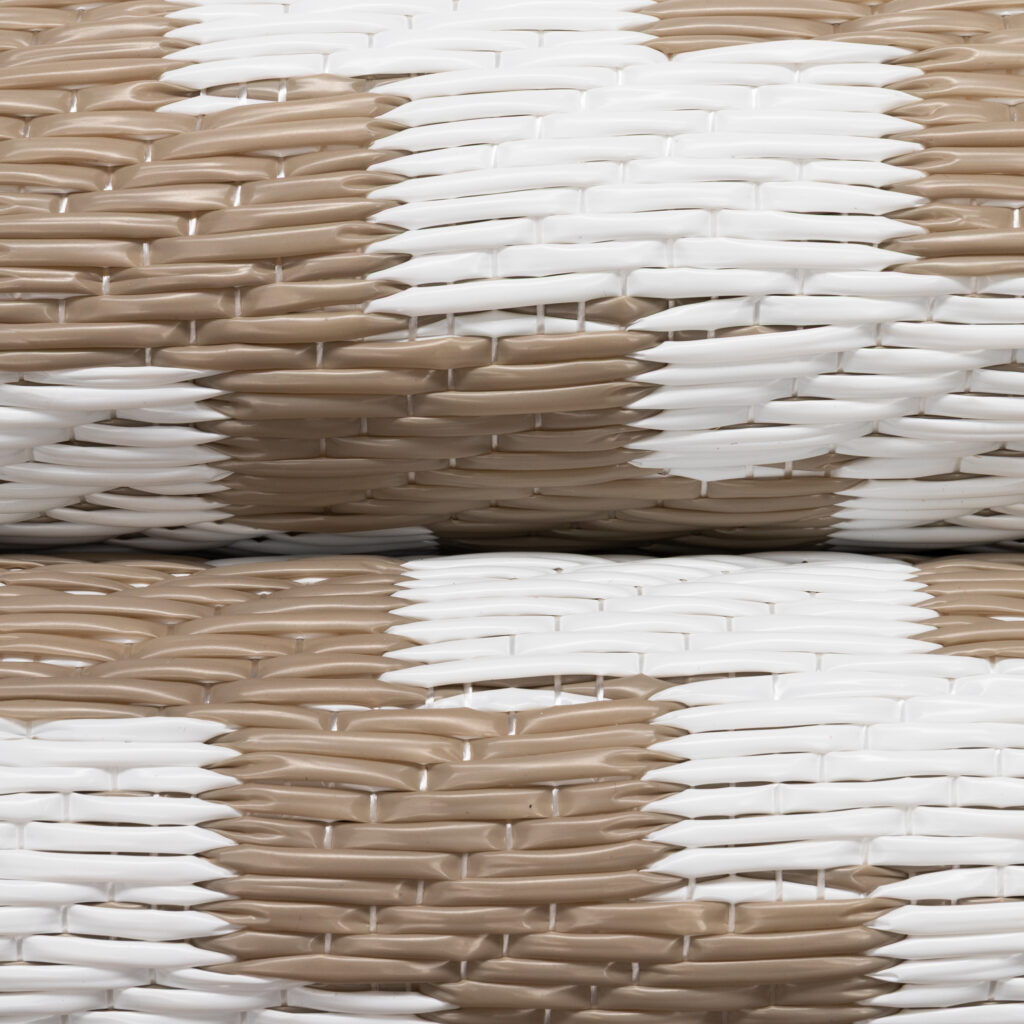 Tappeto Ibiza per Esterno Bifacciale Impermeabile Beige Bianco