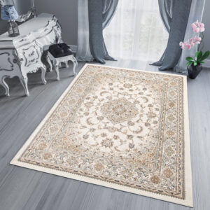 Tappeto Dubai Classico Beige Crema Floreale Orientale