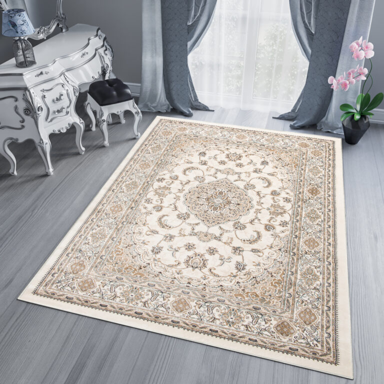 Tappeto Dubai Classico Beige Crema Floreale Orientale