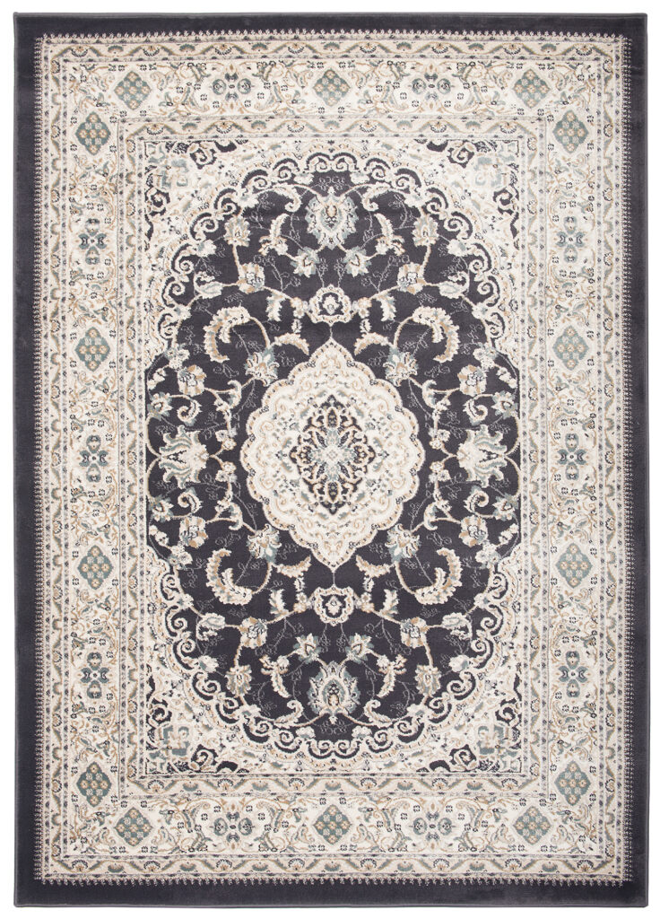Tappeto Dubai Classico Beige Antracite Floreale Orientale