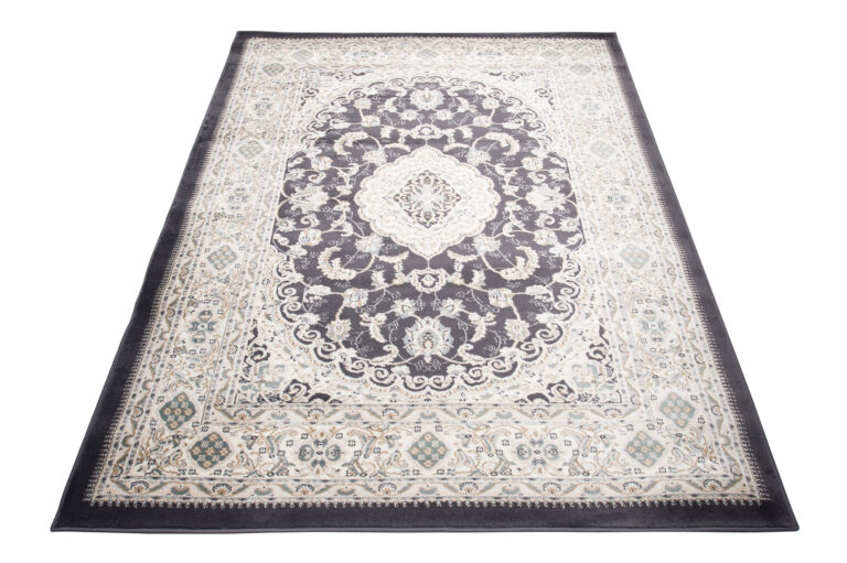 Tappeto Dubai Classico Beige Antracite Floreale Orientale