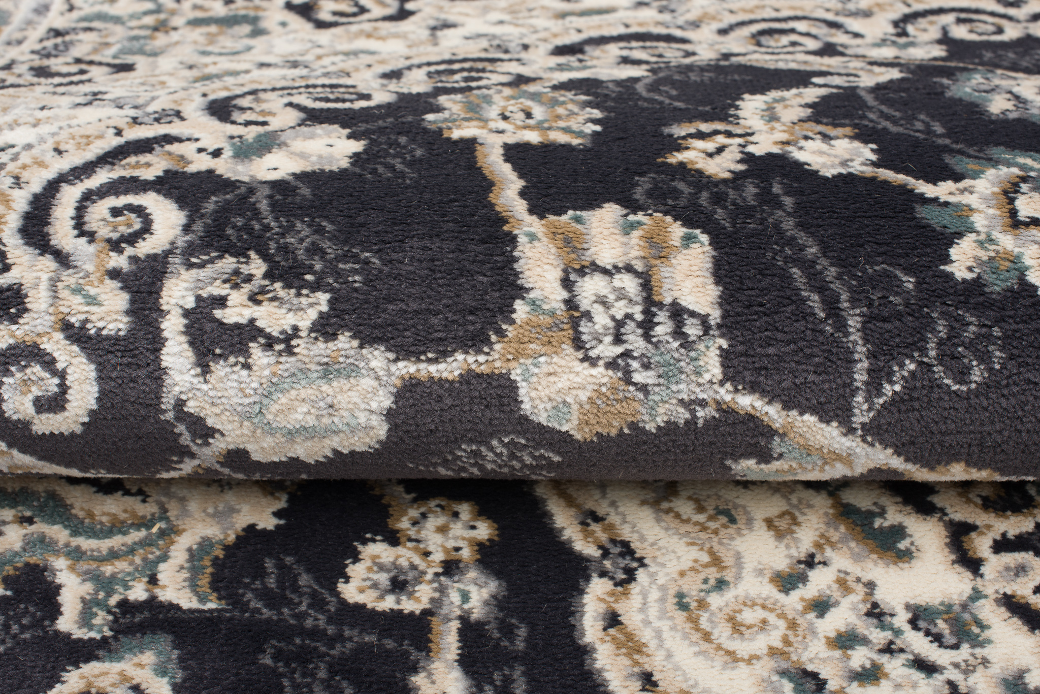 Tappeto Dubai Classico Beige Antracite Floreale Orientale