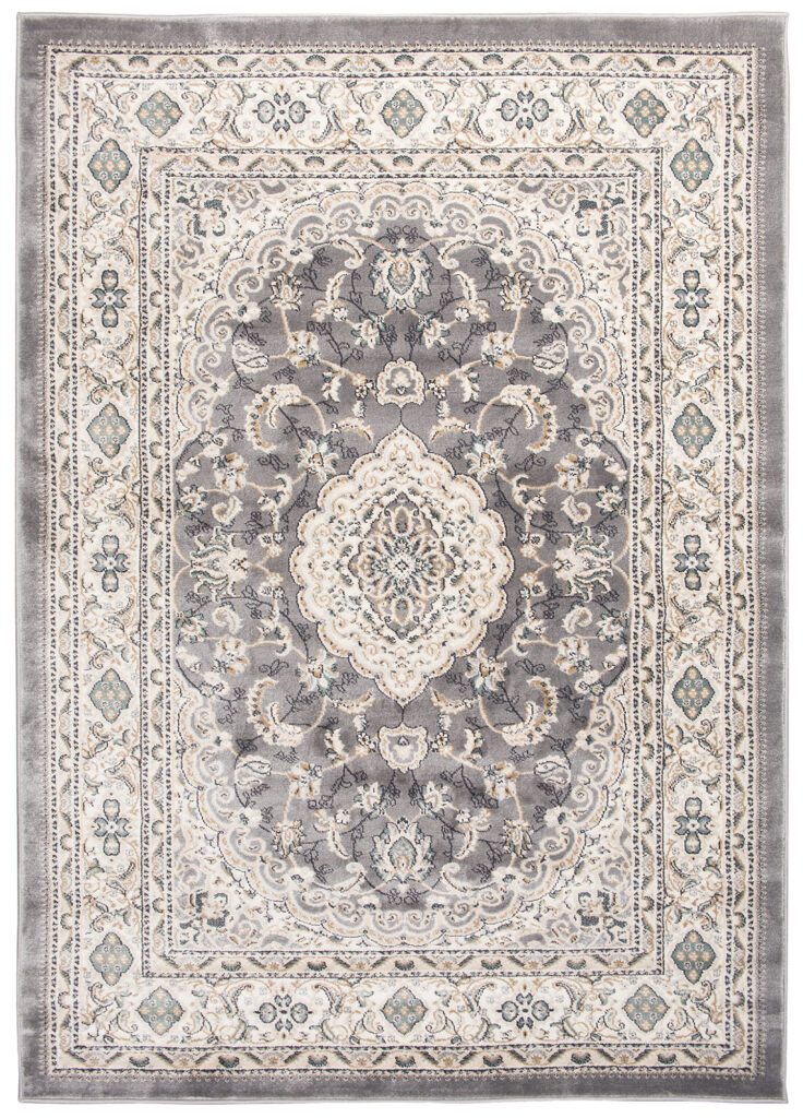 Tappeto Dubai Classico Beige Grigio Floreale Orientale