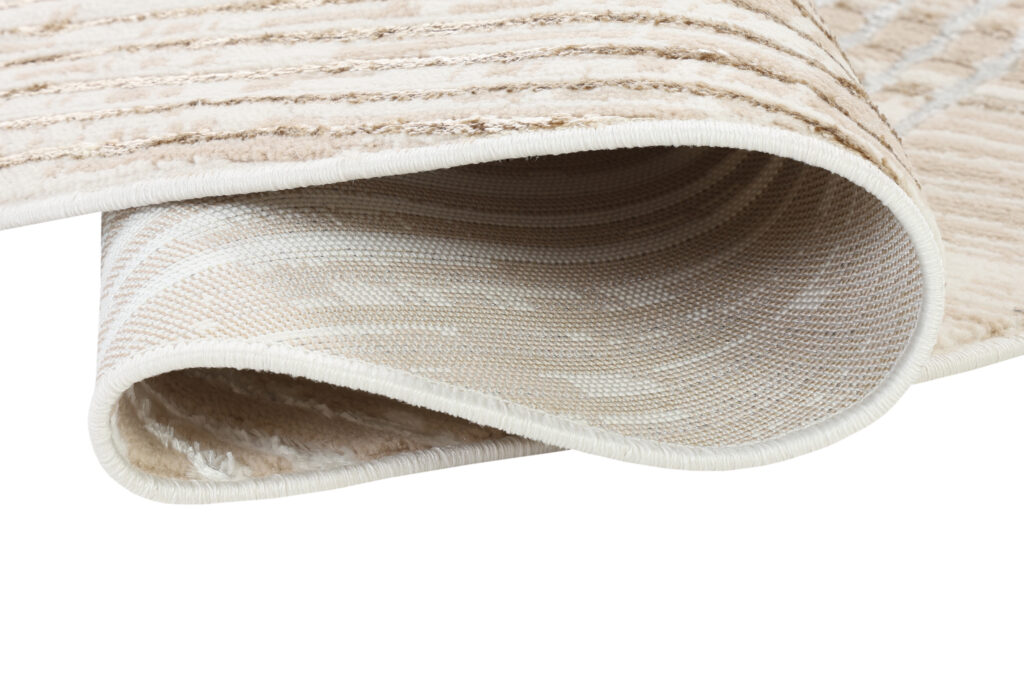 Tappeto Crystal Rotondo Marrone Beige Crema Righe