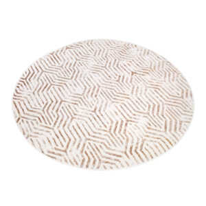 Tappeto Crystal Rotondo Marrone Crema Beige Linee