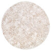Tappeto Crystal Rotondo Marrone Crema Beige Linee