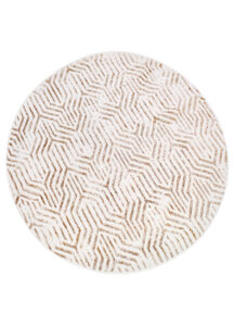 Tappeto Crystal Rotondo Marrone Crema Beige Linee