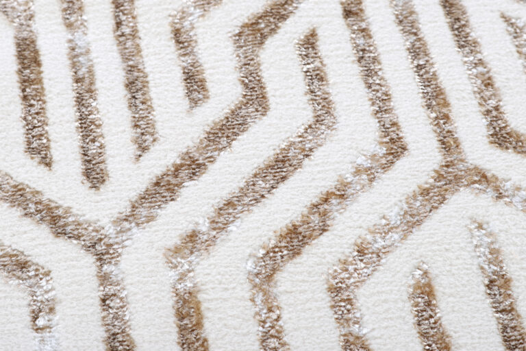 Tappeto Crystal Rotondo Marrone Crema Beige Linee