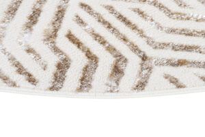 Tappeto Crystal Rotondo Marrone Crema Beige Linee