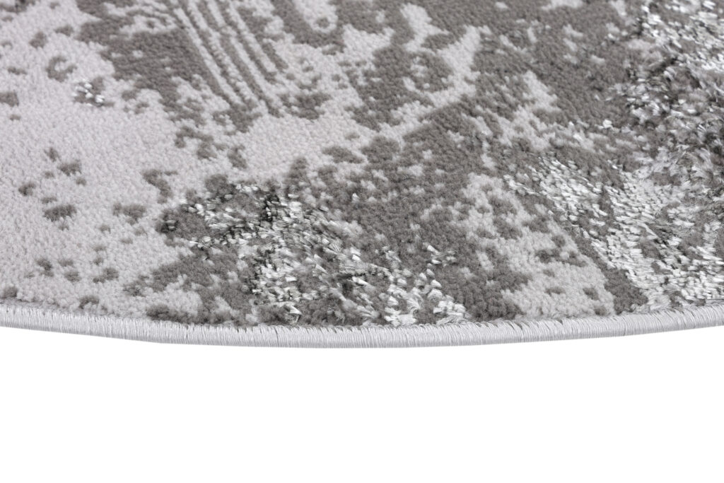 Tappeto Crystal Rotondo Grigio Chiaro Marmo