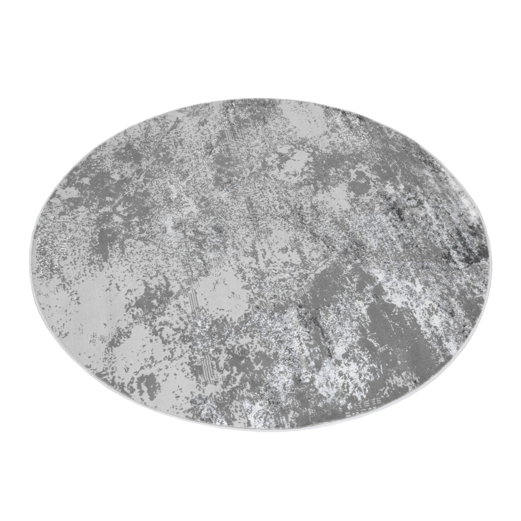 Tappeto Crystal Rotondo Grigio Chiaro Marmo
