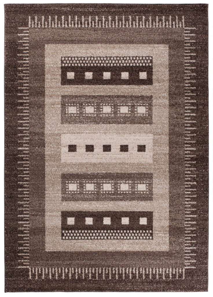 Tappeto Sari Etnico Marrone Caffè Geometrico