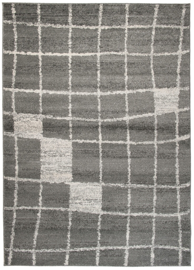 Tappeto Sari Moderno Beige Grigio Quadri Rete