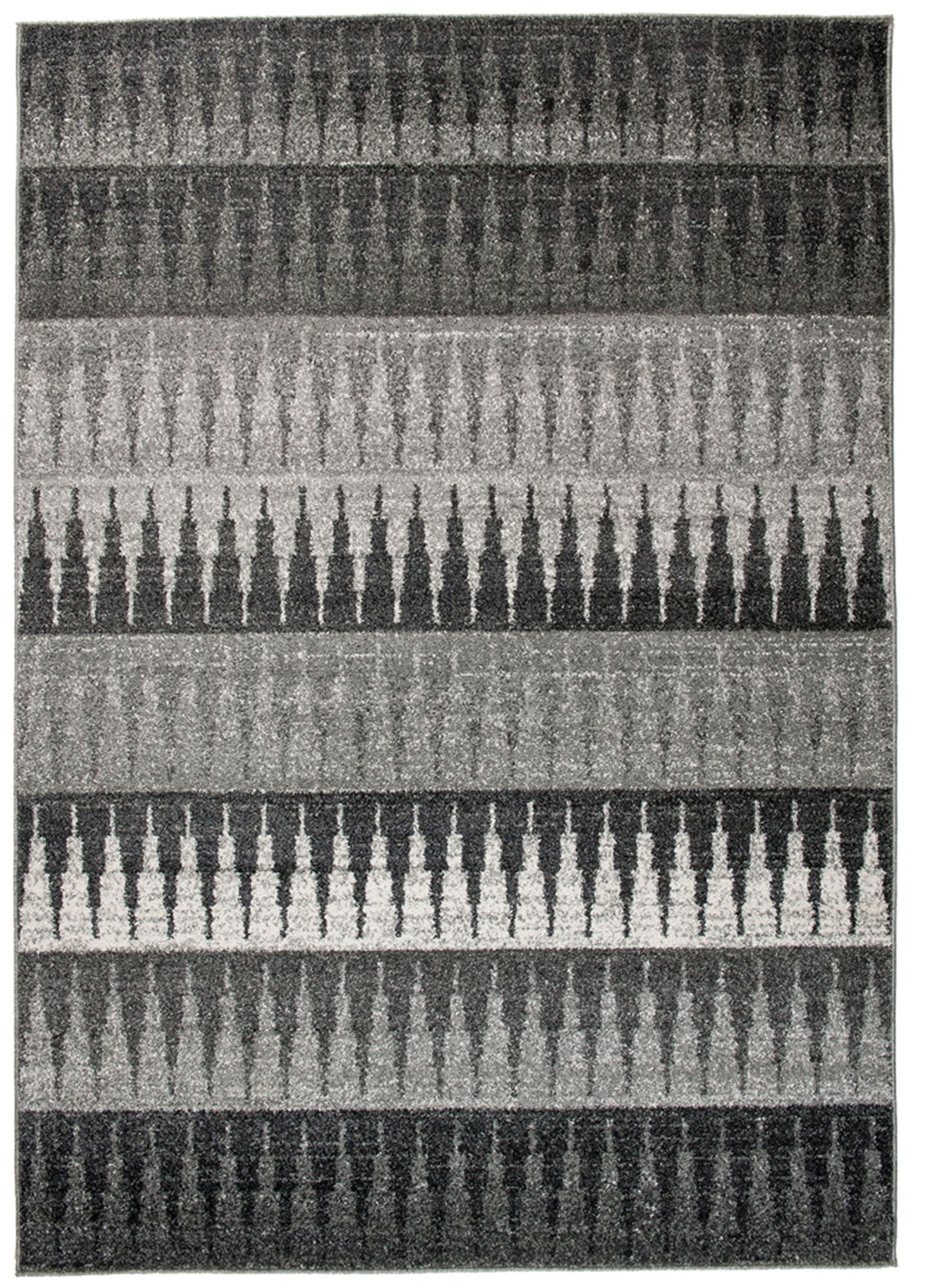 Tappeto Sari Moderno Sfumature di Grigio Geometrico Strisce