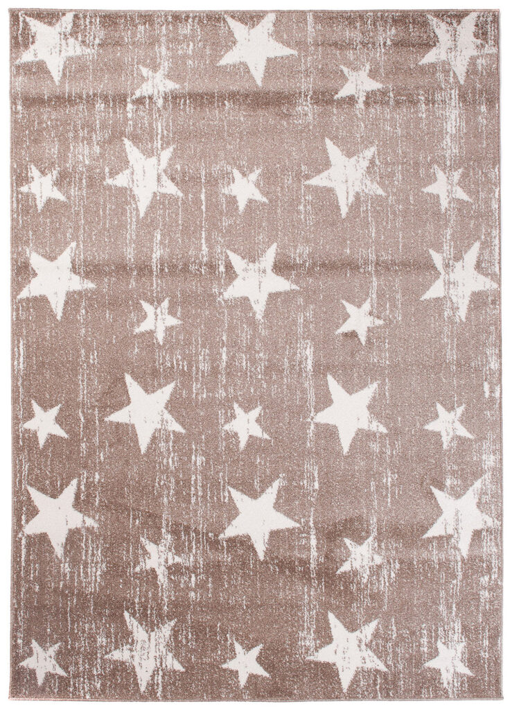 Tappeto Sari Moderno Salotto  Beige Crema Stelle