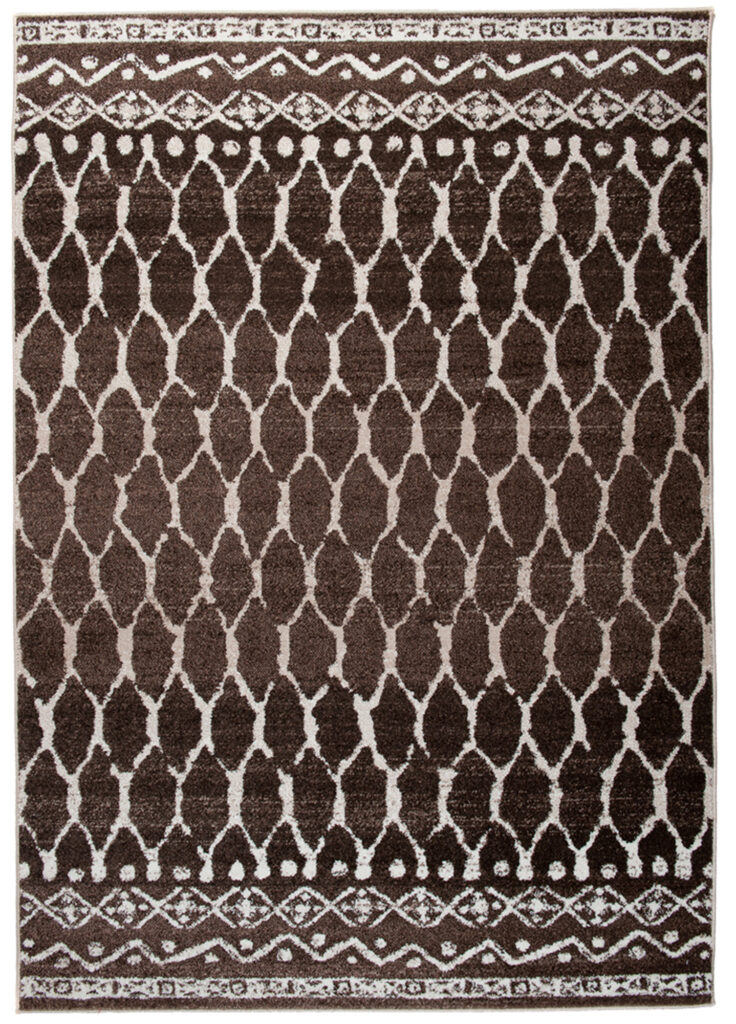 Tappeto Sari Moderno Marrone Ecrù Geometrico Rete