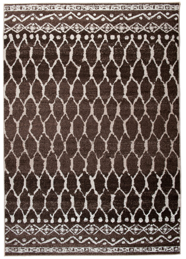 Tappeto Sari Moderno Marrone Ecrù Geometrico Rete