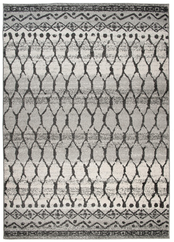 Tappeto Sari Moderno Grigio Ecrù Geometrico Rete
