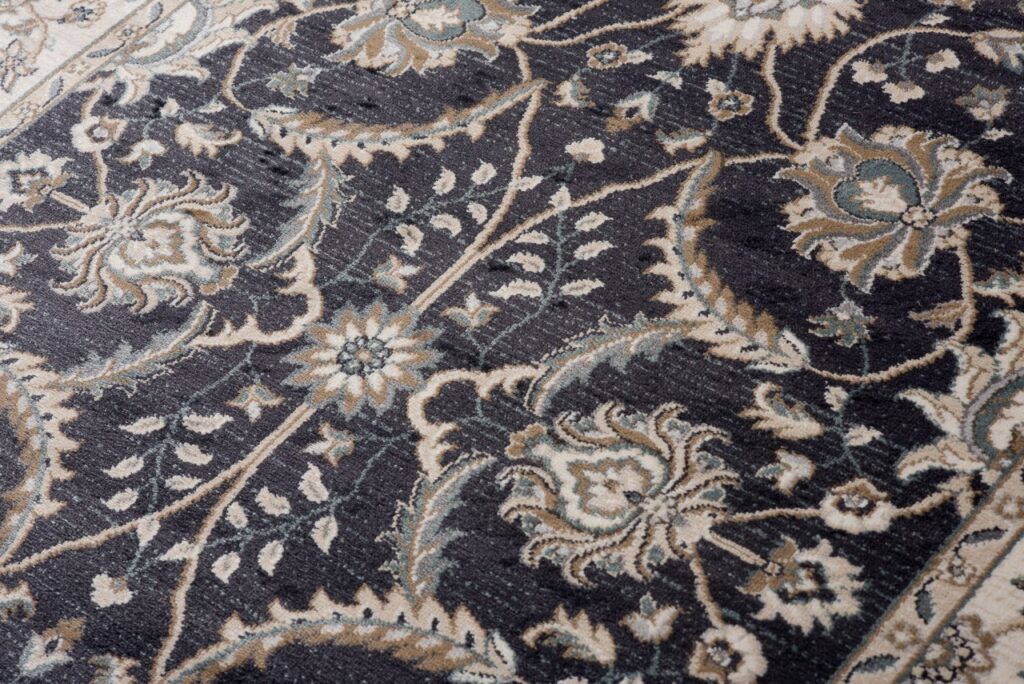 Tappeto Dubai Orientale Antracite Crema Classico Floreale