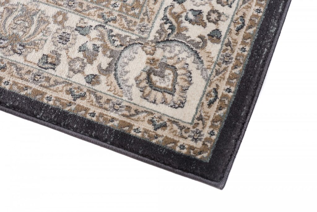 Tappeto Dubai Orientale Crema Antracite Classico Floreale