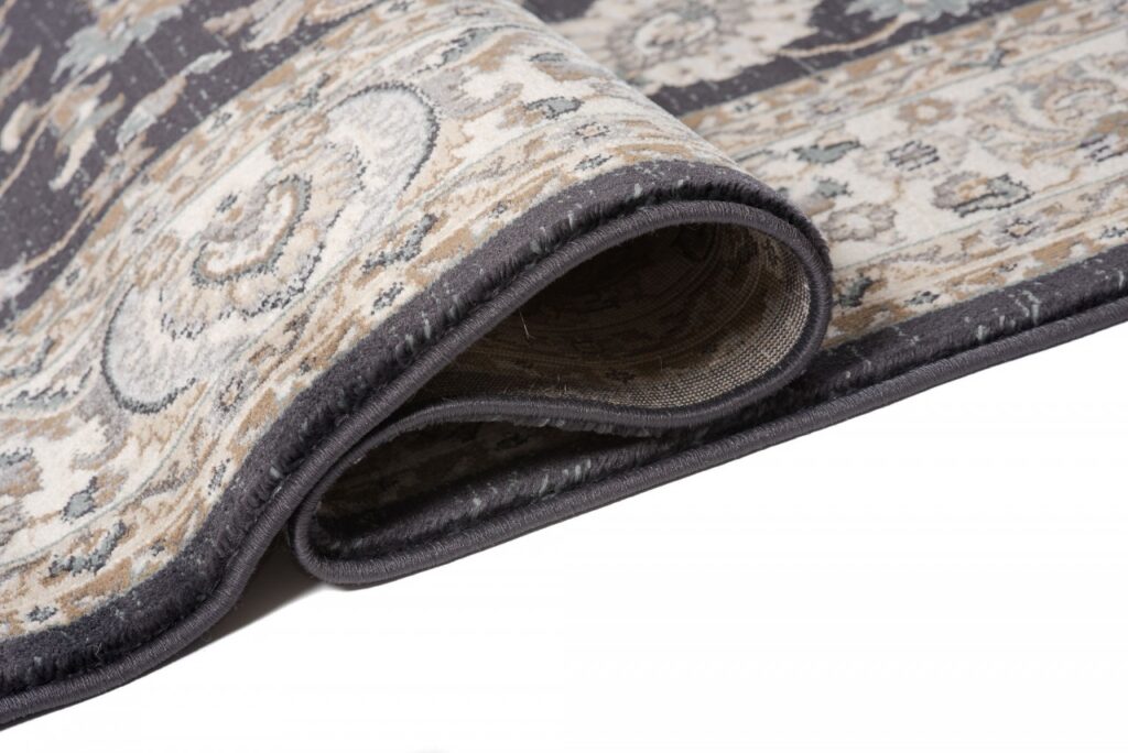 Tappeto Dubai Orientale Crema Antracite Classico Floreale