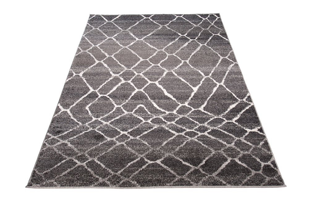 Tappeto Sari Moderno Salotto Antracite Astratto Rete