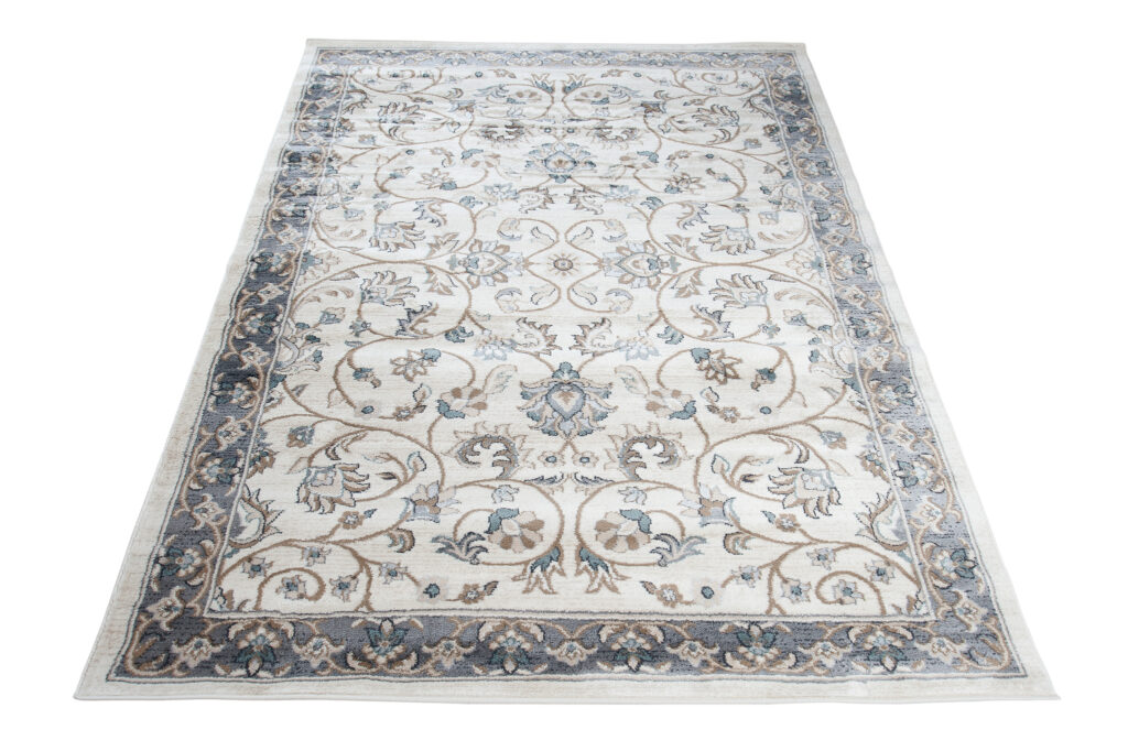 Tappeto Dubai Salotto Orientale Classico Crema Grigio Fiori