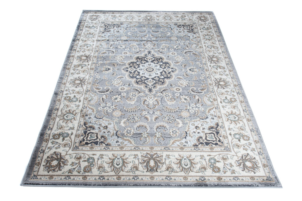 Tappeto Dubai Orientale Classico Grigio Pietra Fiori