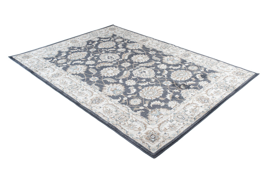 Tappeto Dubai Orientale Salotto Grigio Scuro Classico Floreale