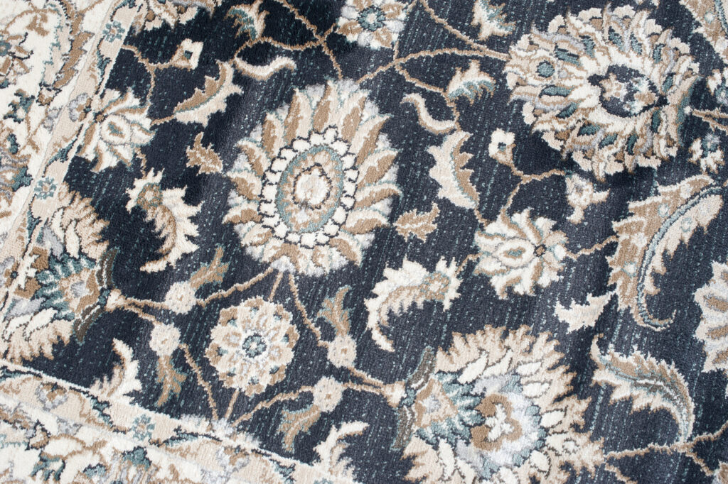 Tappeto Dubai Orientale Salotto Grigio Scuro Classico Floreale