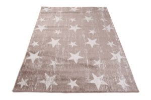 Tappeto Sari Moderno Salotto  Beige Crema Stelle