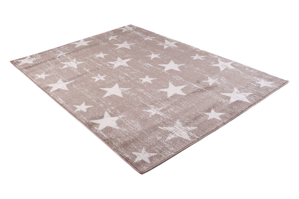 Tappeto Sari Moderno Salotto  Beige Crema Stelle