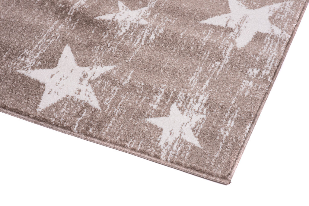 Tappeto Sari Moderno Salotto  Beige Crema Stelle