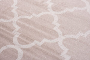 Tappeto Sari Moderno Crema Beige Rete Trifogli Marocchino