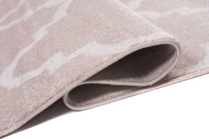 Tappeto Sari Moderno Crema Beige Rete Trifogli Marocchino