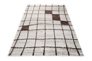 Tappeto Sari Moderno Beige Crema Quadri Rete