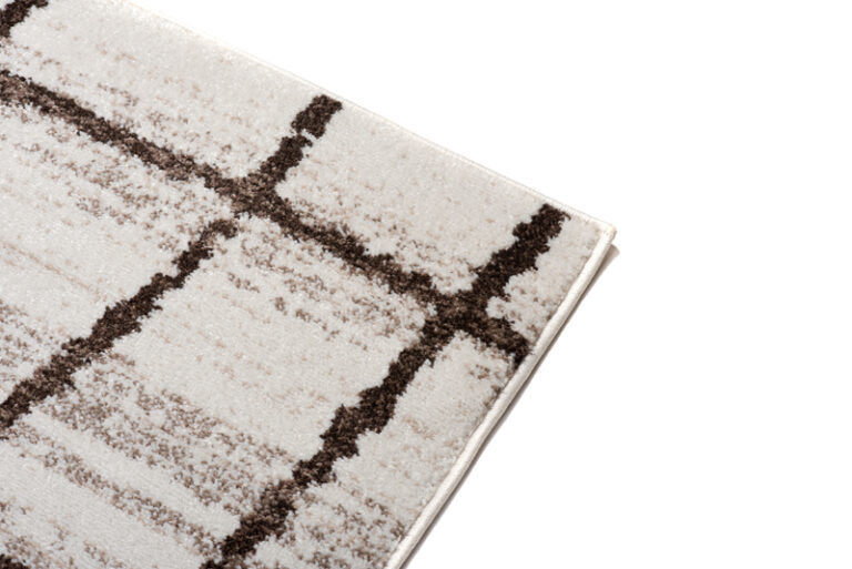 Tappeto Sari Moderno Beige Crema Quadri Rete