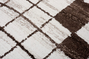 Tappeto Sari Moderno Beige Crema Quadri Rete