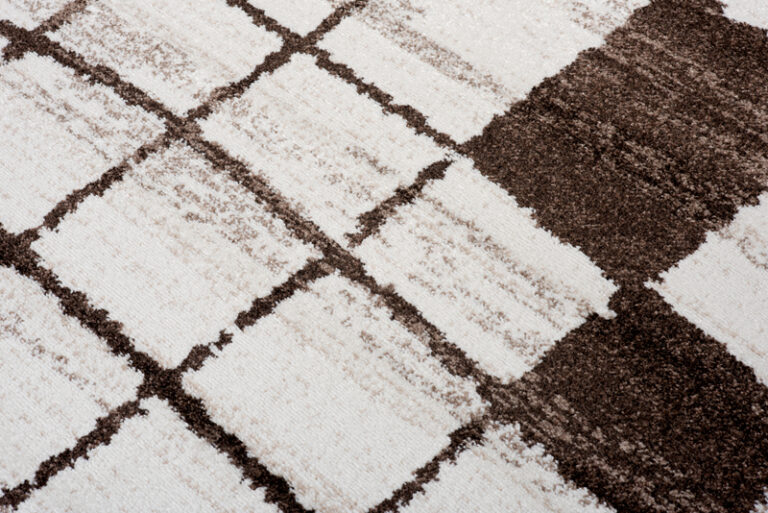 Tappeto Sari Moderno Beige Crema Quadri Rete