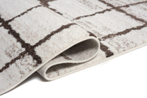 Tappeto Sari Moderno Beige Crema Quadri Rete